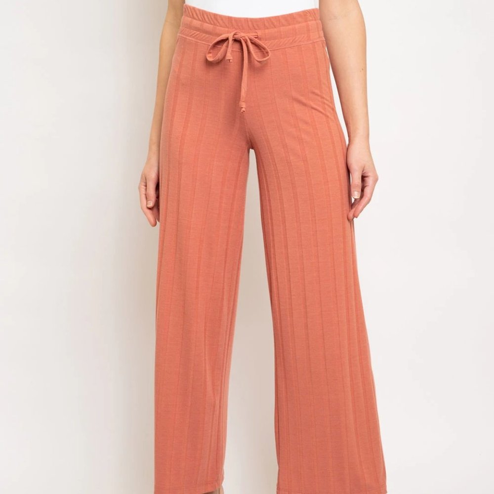 CHEERFUL AND COMFY CASUAL WIDE LEGGED PANTS - Picture 3 of 4
